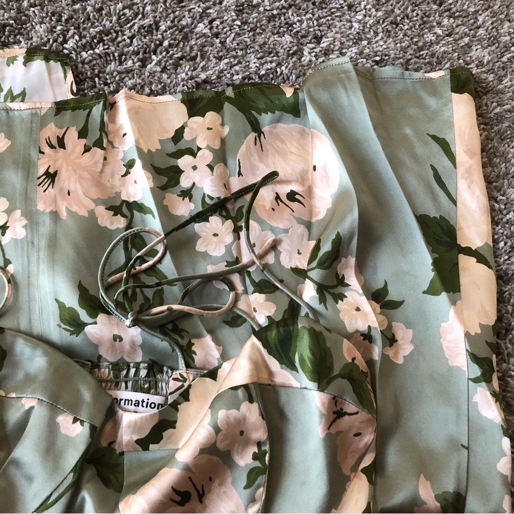 Reformation Marguerite Silk Dress - Tarragon - Picture 6 of 12